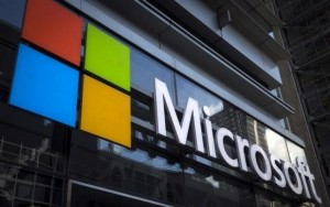 A Microsoft logo is seen on an office building in New York City, July 28, 2015. REUTERS/Mike Segar/Files