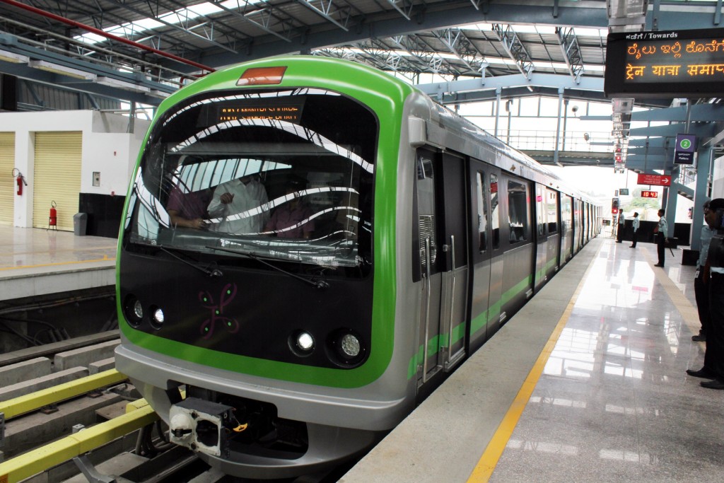 Malleshwaram Sampige Road Metro Station in Bengaluru on Friday.