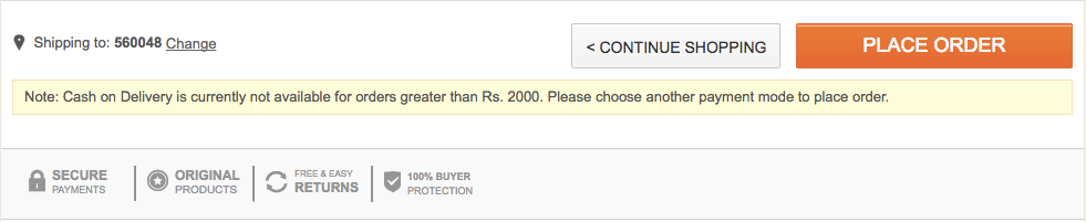 cash delivery restriction flipkart