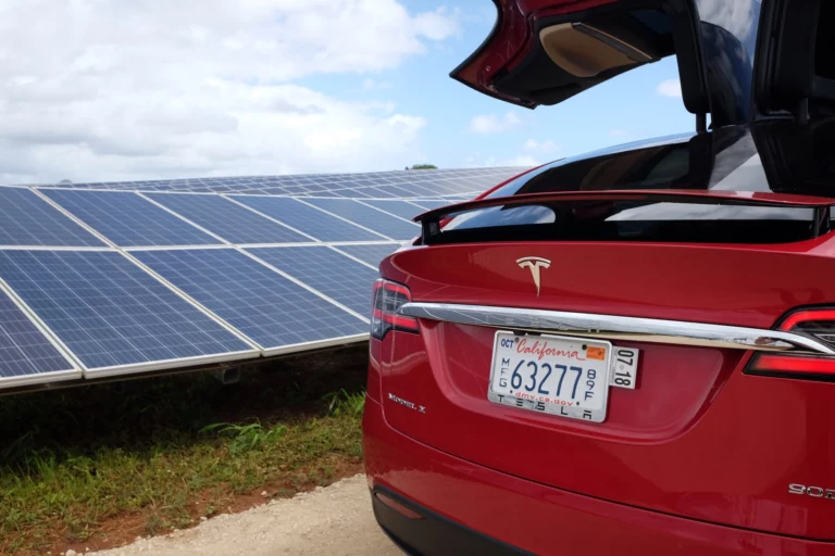 A Model X stood ready for inspection by attendees at the Kauai solar storage facility launch. Tesla acquired SolarCity in November 2016. Image Credits: Darrell Etherington