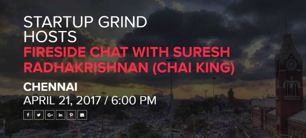 startup grind suresh radhakrishnan chai king