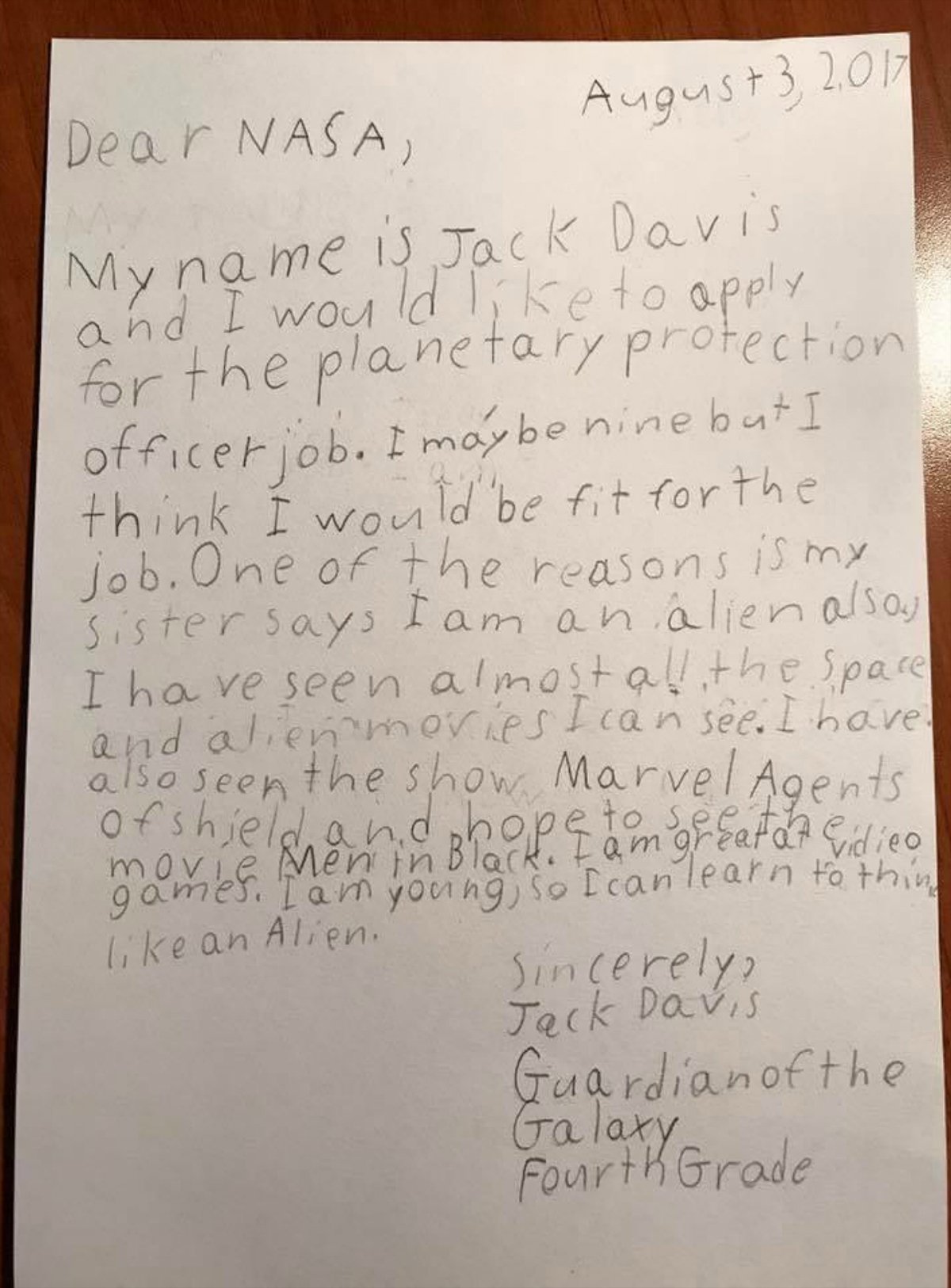 9-Year-Old Kid Applies for NASA's Planetary Protection ...