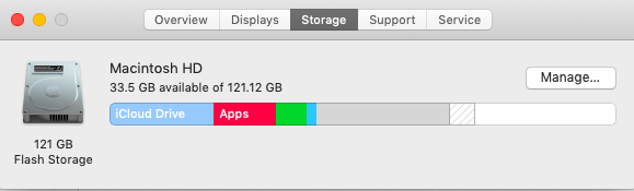 Freeing space on mac startup disk