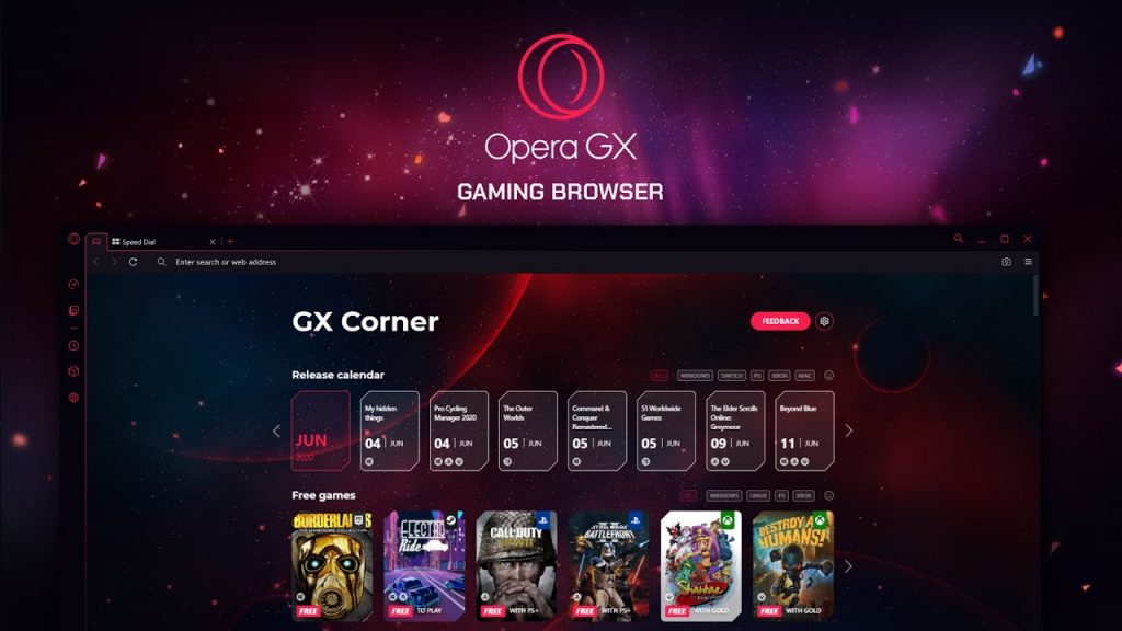 gaming browser opera