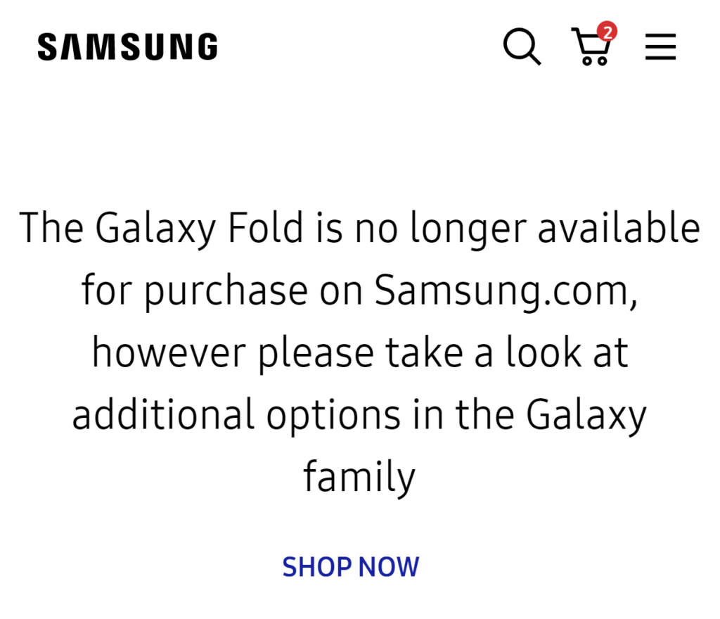 Samsung discontinues the sales of the Galaxy Z Fold 2 in the US markets