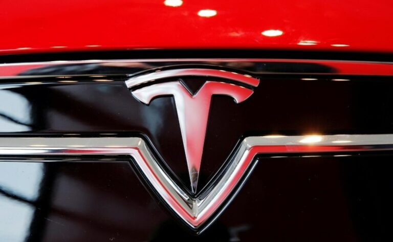Tesla Motors Logo on Its Electric Car