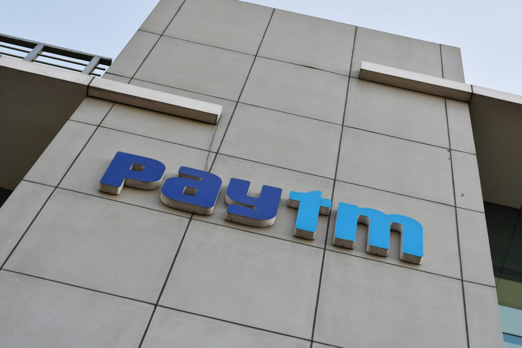 Exterior view of PayTM office in Noida, Uttar Pradesh, on the outskirts of New Delhi, India