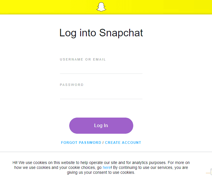 log in snapchat on mac