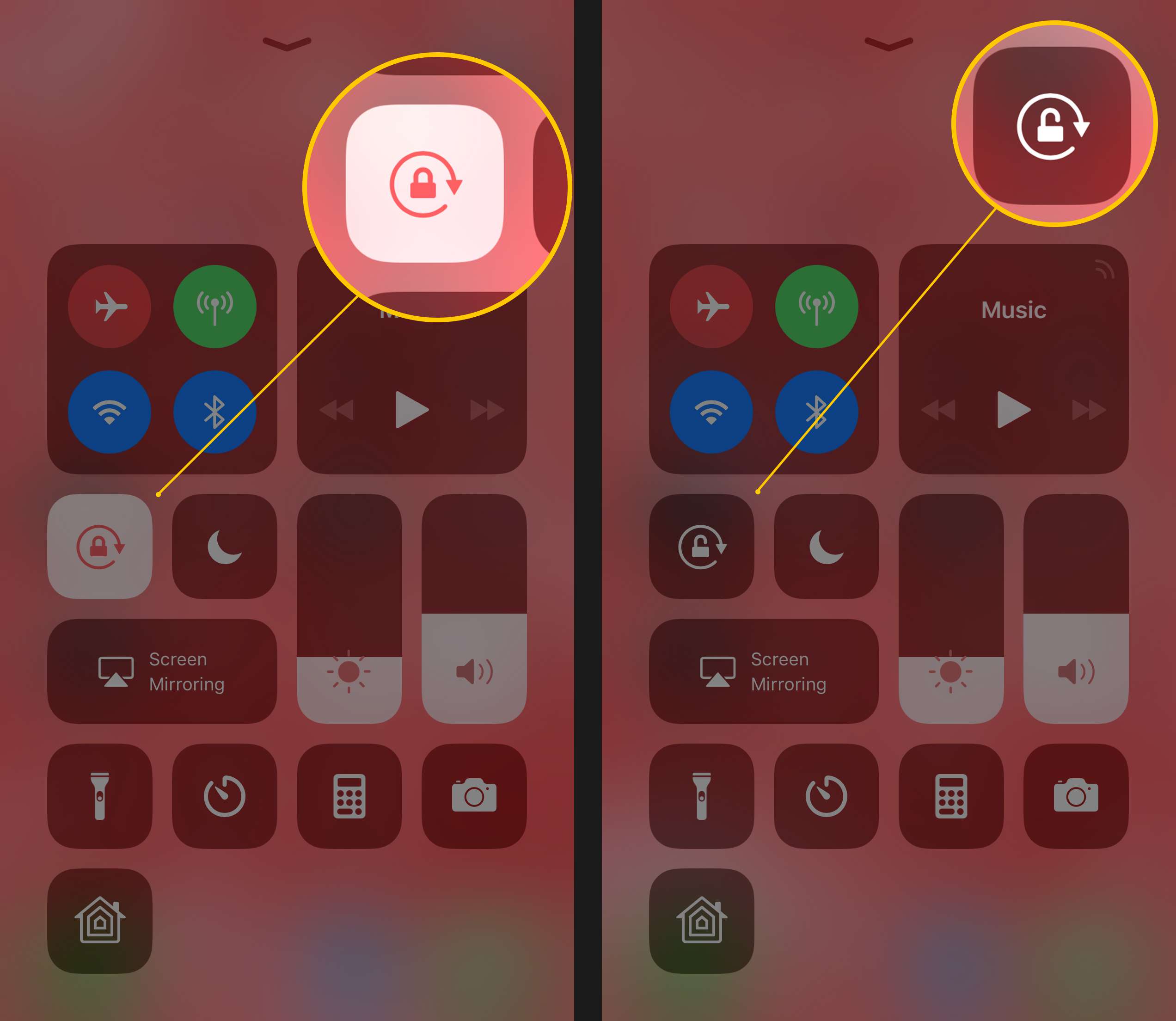 rotate screen iphone settings
