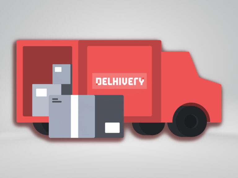 Delhivery logistics truck mockup image
