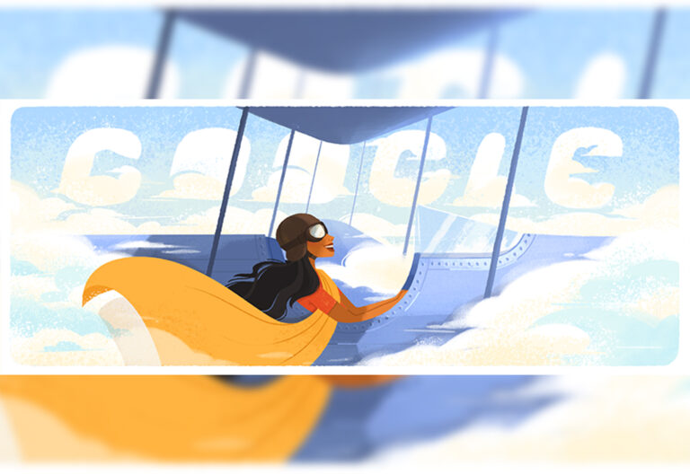 Google Doodle in honor of Sarla Thukral on her 107th Birthday