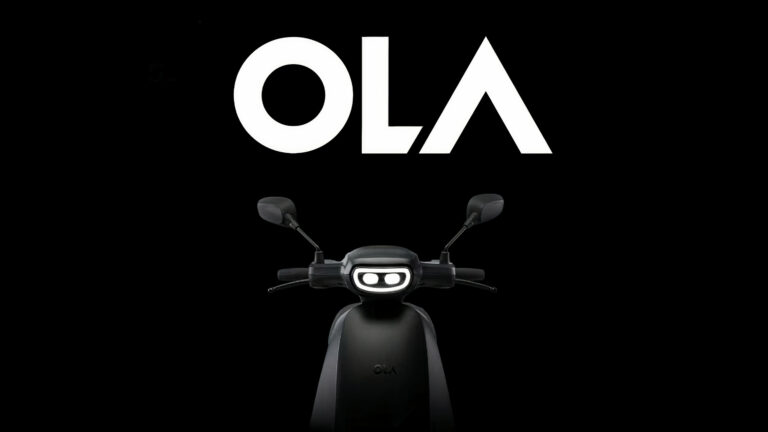 Ola Electric Black color scooter on black background