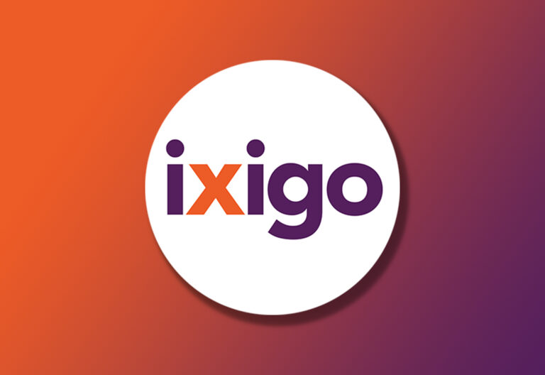 ixigo official logo on a Gradient background