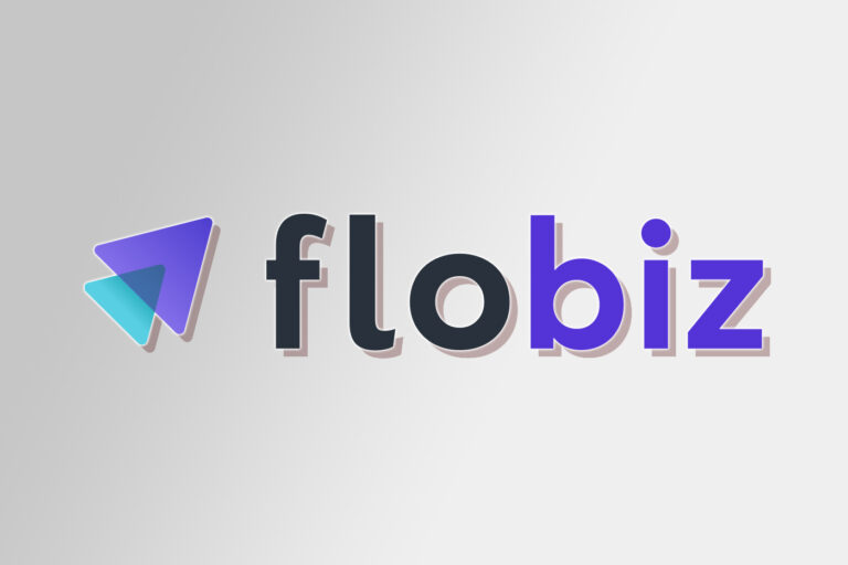 FloBiz logo on Gradient background