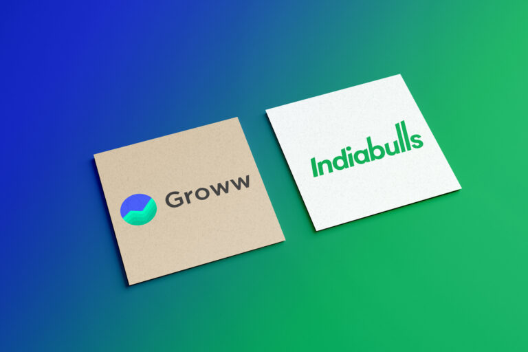 Groww and Indiabulls logo on square card