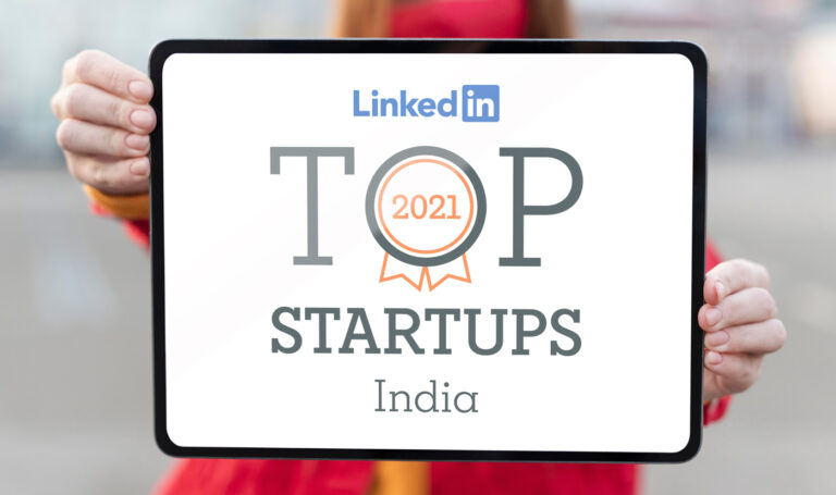 Official banner image LinkedIn Top Startups List displayed on a tablet