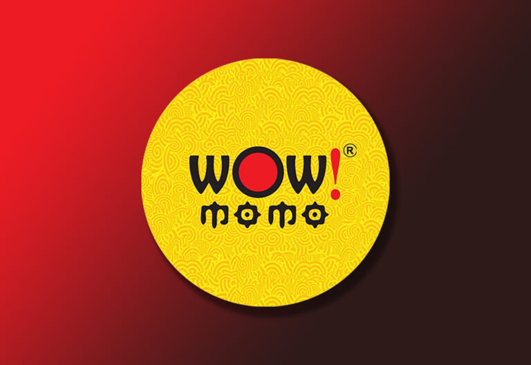 Wow! Momo official logo on a gradient background