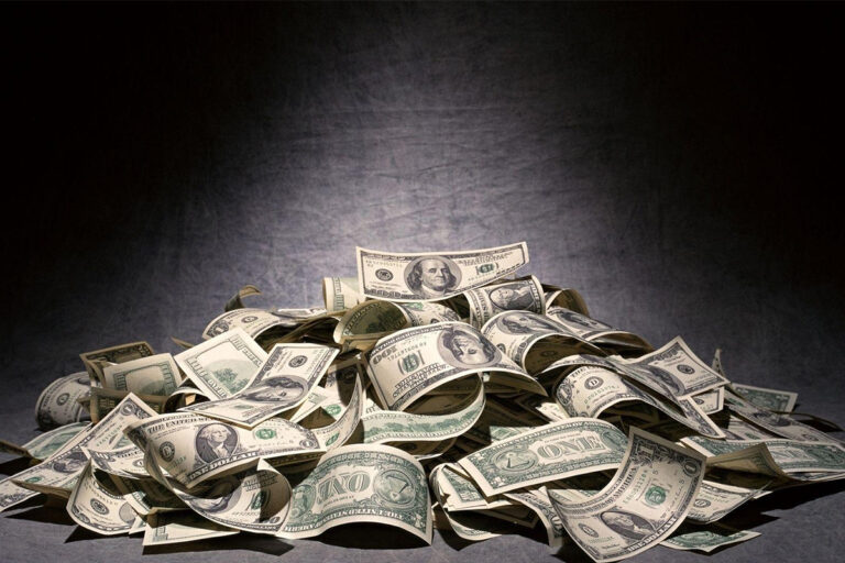 dollars pile of Dollars darkness creative money