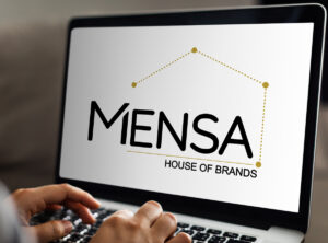 Mensa Brands logo on laptop screen