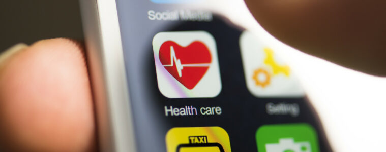 Health focused app icon displayed on a smartphone