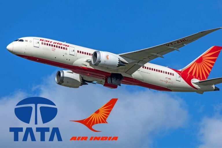 TATA and Air India Logo with Air India plane