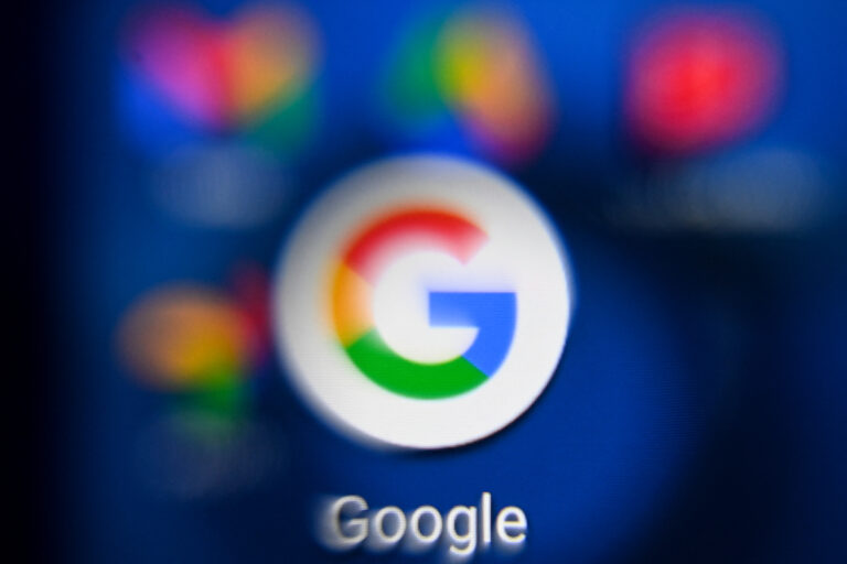 Google's logo on a tablet screen