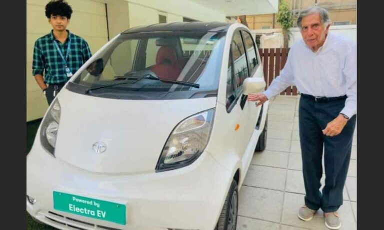 Ratan Tata gets custom-made electric Nano in moment of truth