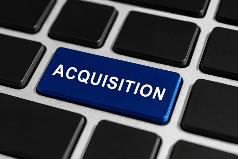 Acquisition button on keyboard stock photo