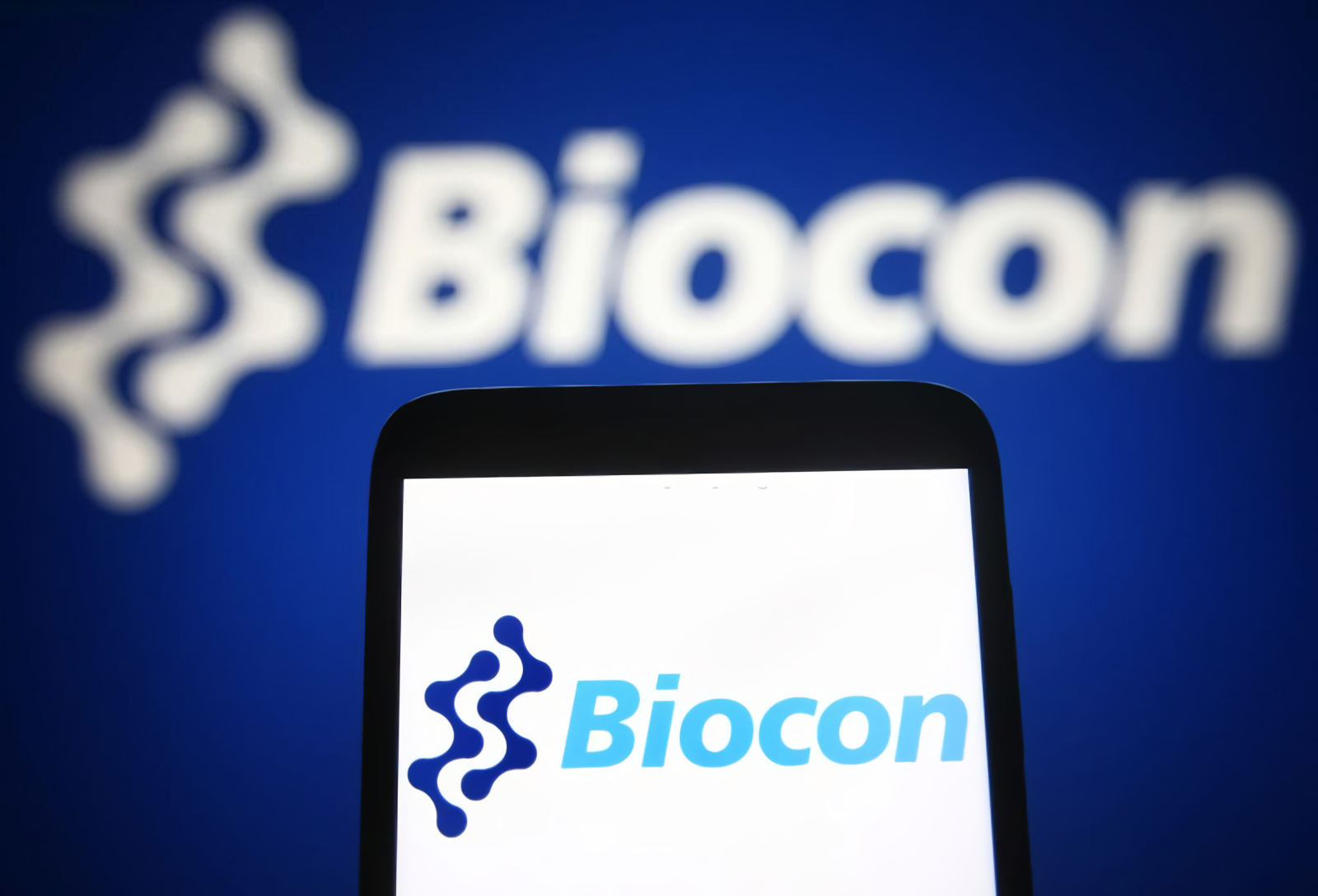 Signage for Biocon Ltd. is displayed at the company's campus in Bengaluru, India