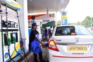 AP cab getting petrol by The News Minute