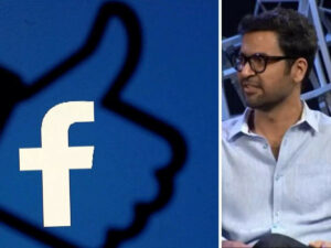 Facebook logo alongside image of Neeraj Arora