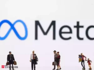 Meta logo depicted against white background