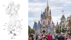 The diagram of the locker shown alongside image of Disney World