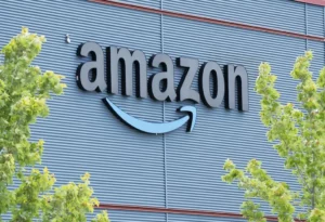 Amazon logo seen at its Quebec location