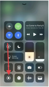 Screen record option in iOS can be accessed from Control Screen 