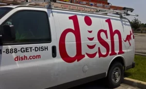 A van parked with the logo of Dish