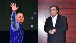 image of Jeff Bezos alongside that of Mukesh Ambani