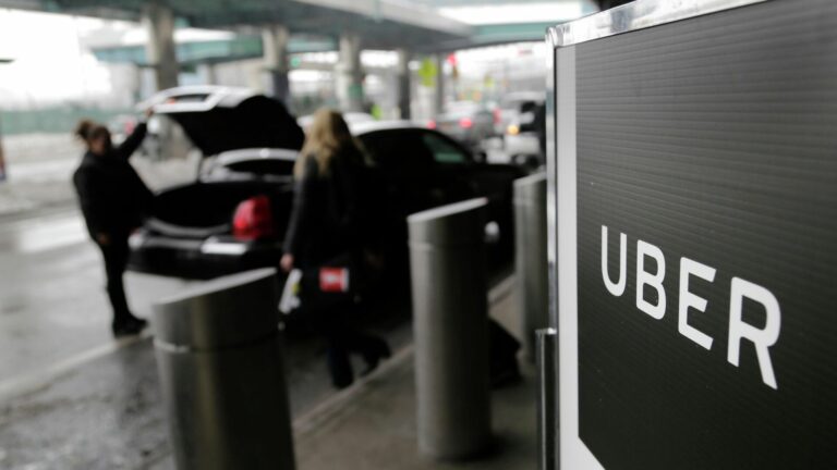 Uber logo seen from a distance