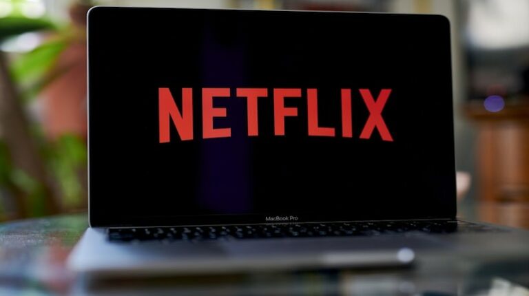 Netflix on a laptop screen