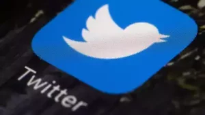 Twitter logo depicted in on a screen