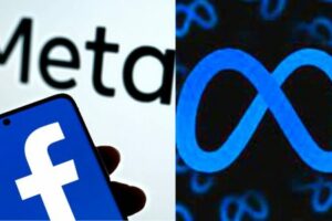 Meta and Facebook logo depicted 