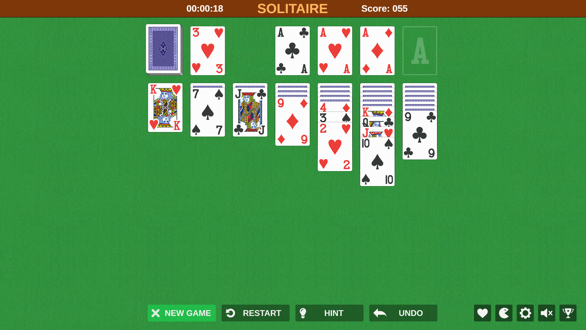 Freecell green felt solitaire - billodry