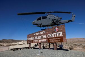 The entrance of the National Training Centre, a U.S. military training area located in the Mojave Desert in Fort Irwin, California, U.S.,---REUTERS