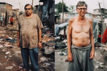 Indian Artist manoeuvred the pictures using AI to make wealthy individuals look poor