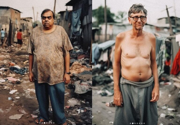 Indian Artist manoeuvred the pictures using AI to make wealthy individuals look poor