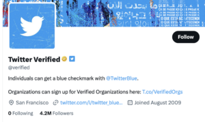 Twitter following