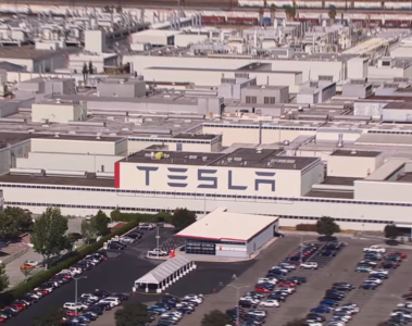 Tesla Fremont Factory drone shot