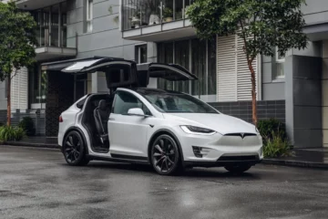 A white Tesla Model X