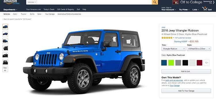 Amazon Enters New Frontier with Online Car Sales