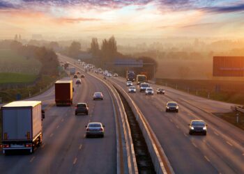 A highway drone shot